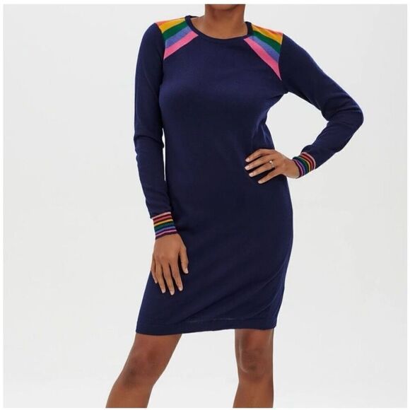 Modcloth Sugarhill Women’s Rainbow Evie Sun On My Shoulders Sweater Dress - Picture 1 of 10